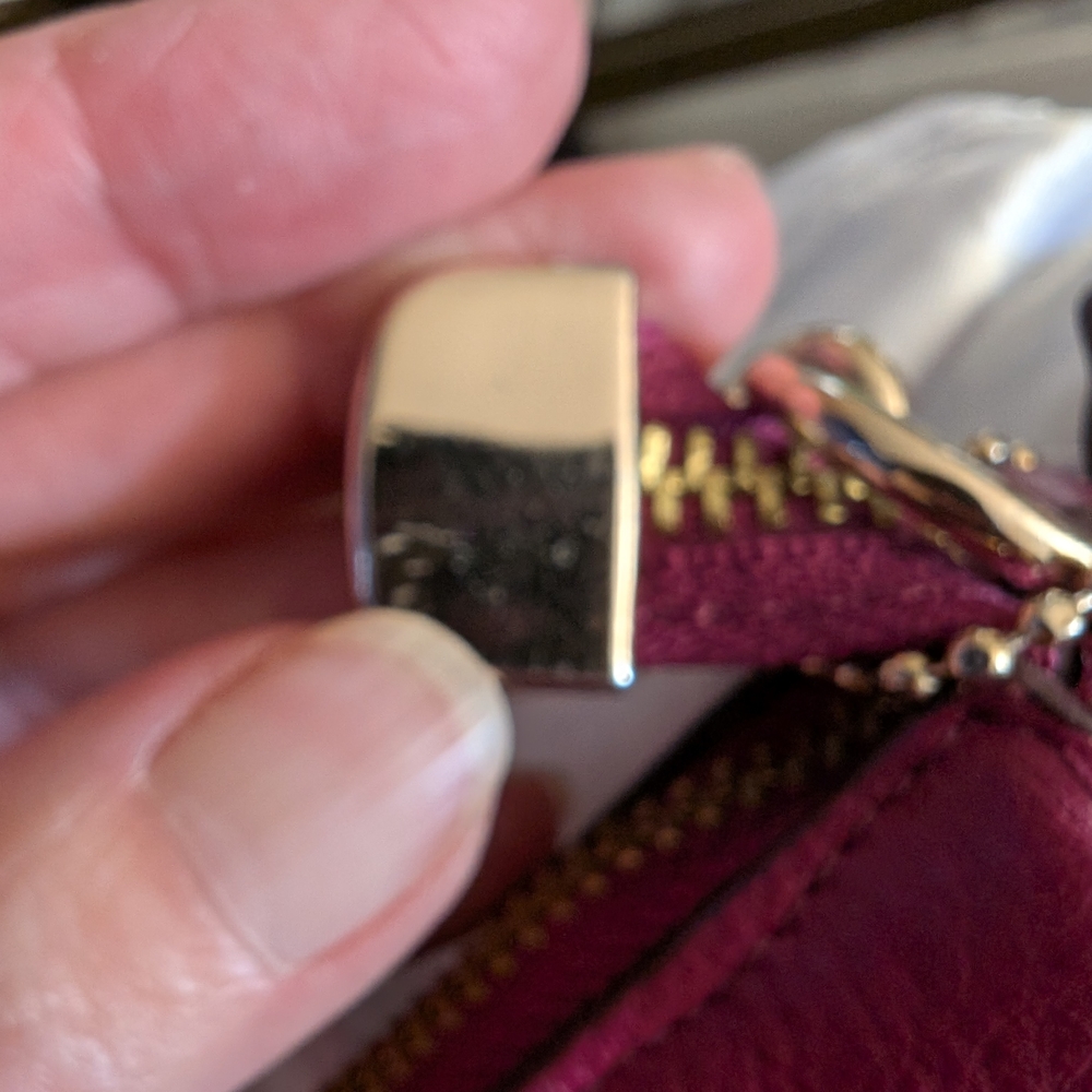 COACH Carrie Raspberry Pebbled Leather Crossbody Bag - Picture 15 of 16
